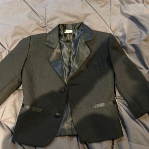 Black jacket and vest with bow tie (worn with jeans)